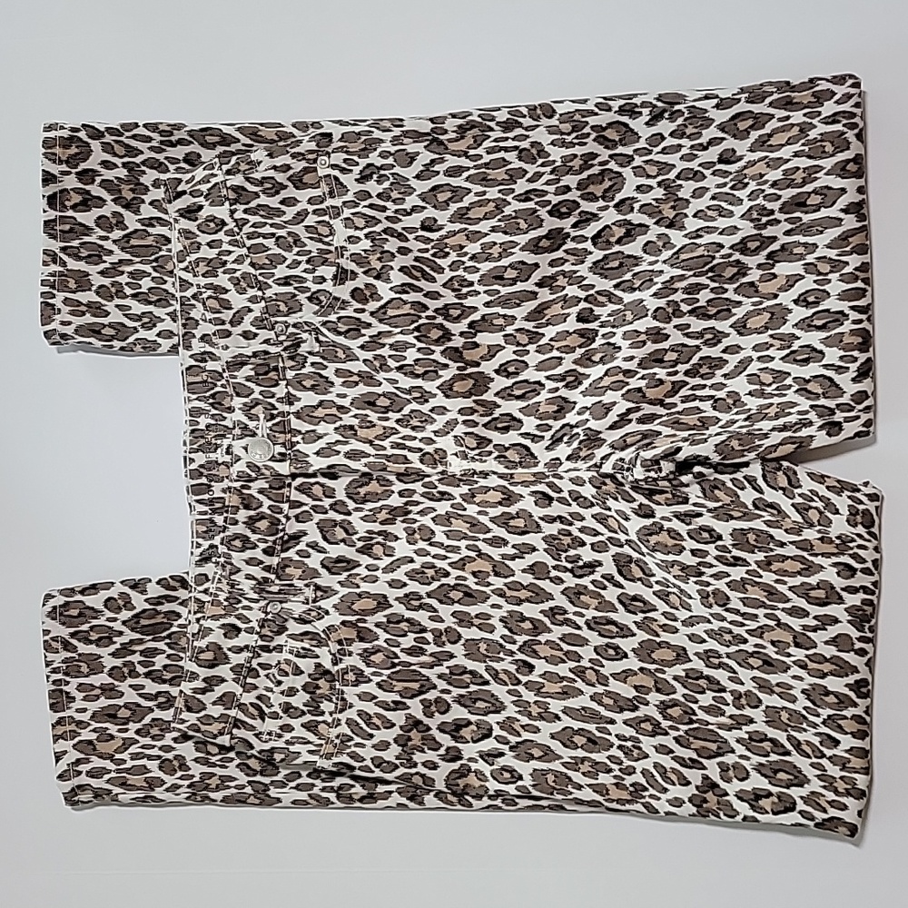 Chicos Pants So Slimming Girlfriend Slim Ankle Animal Cheetah Leopard Print 4R